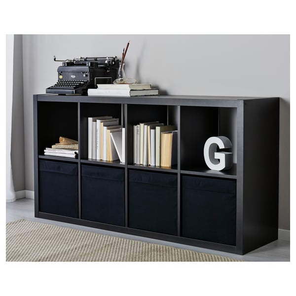KALLAX shelving unit, black-brown, 77x147 cm