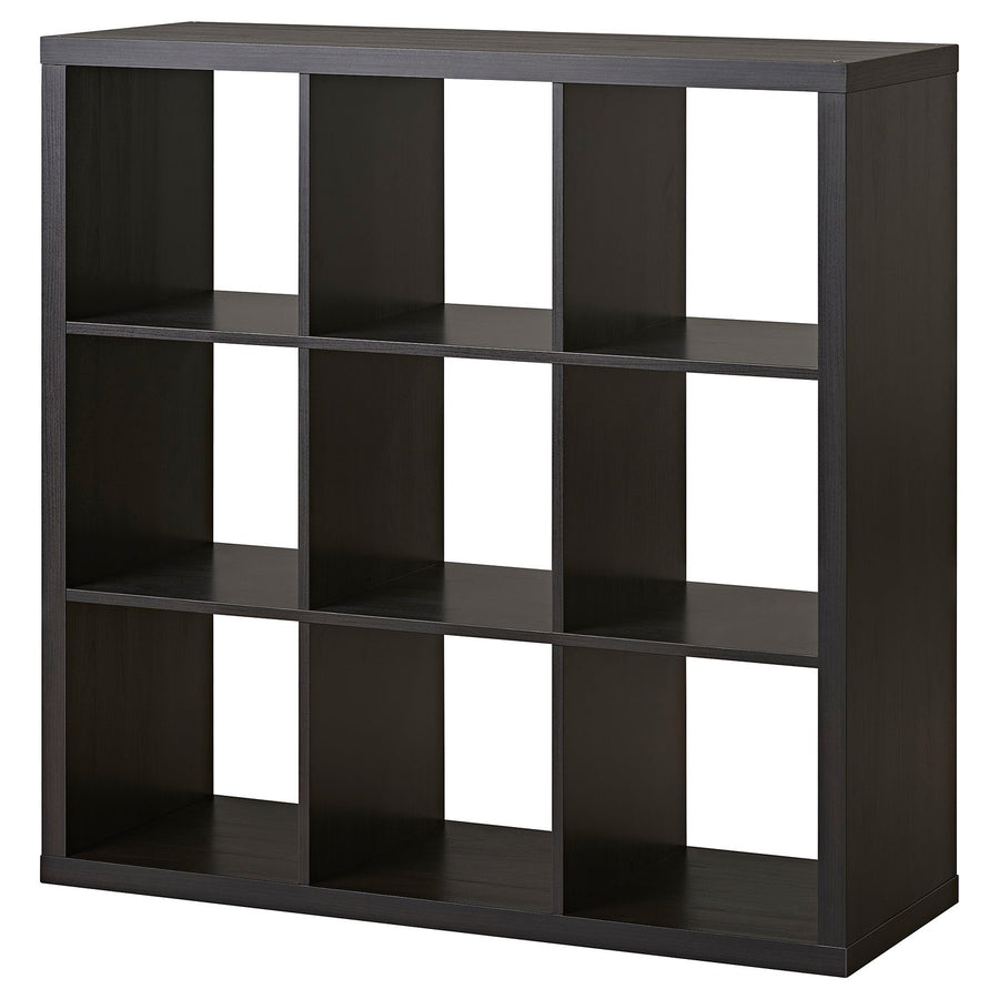 KALLAX shelving unit, black-brown, 112x112 cm