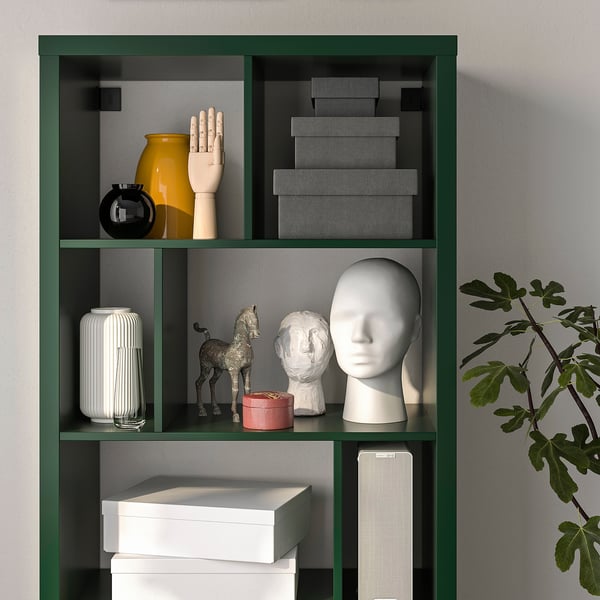KALLAX shelving unit, dark green, 147x77 cm