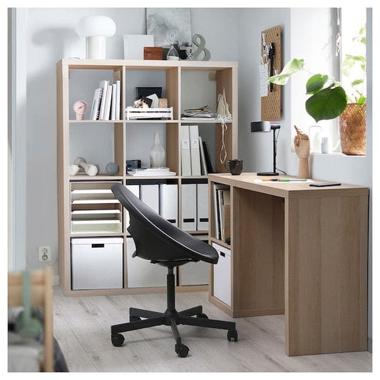 Ikea KALLAX - Desk, white stained/oak effect, 111x39 cm