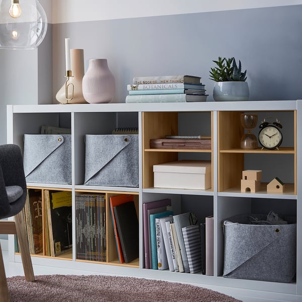 KALLAX insert with 1 shelf, pine, 33x33 cm