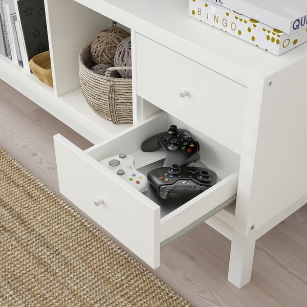 KALLAX insert with 2 drawers, high-gloss white, 33x33 cm