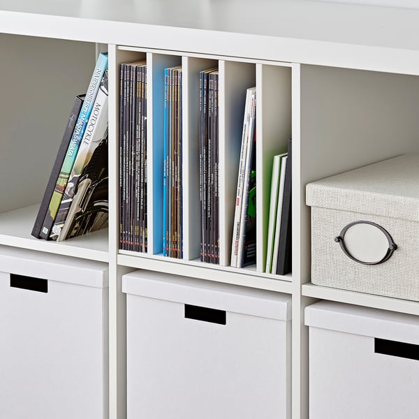 KALLAX insert with 4 shelves, white, 33x33 cm