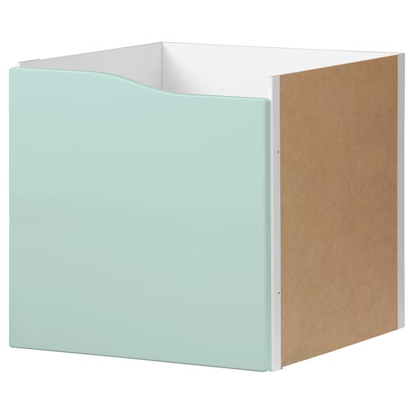 KALLAX insert with door, wave shaped/pale turquoise, 33x33 cm