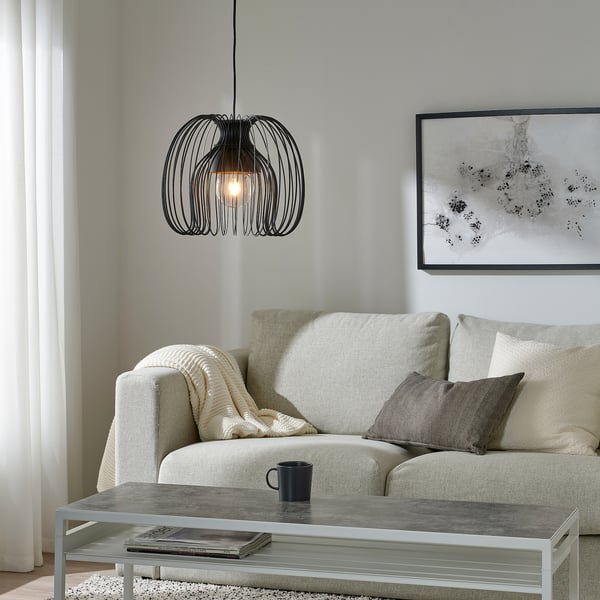 KALLFRONT / HEMMA pendant lamp, black, 32 cm