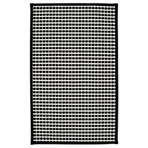 KALLGATE bath mat, black/white, 50x80 cm