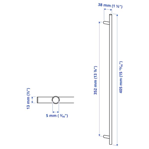 Ikea KALLRÖR - Handle, stainless steel, 405 mm