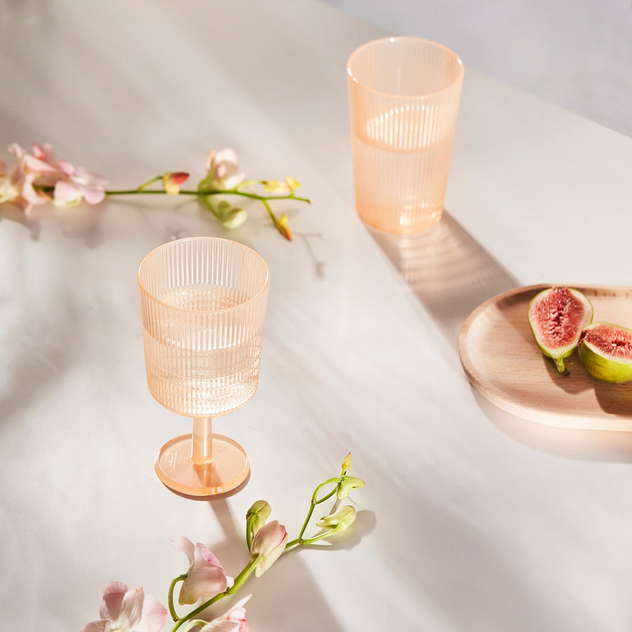 KALLSINNIG wine glass, plastic/orange