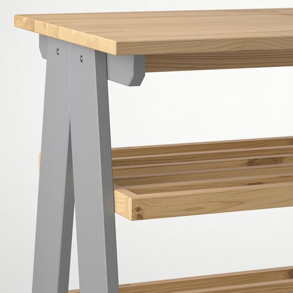 KALLSÖ bench with shoe storage, grey, 80x38x56 cm