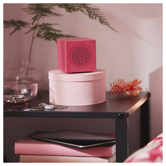 KALLSUP portable Bluetooth speaker, pink, 7x7.4x7 cm