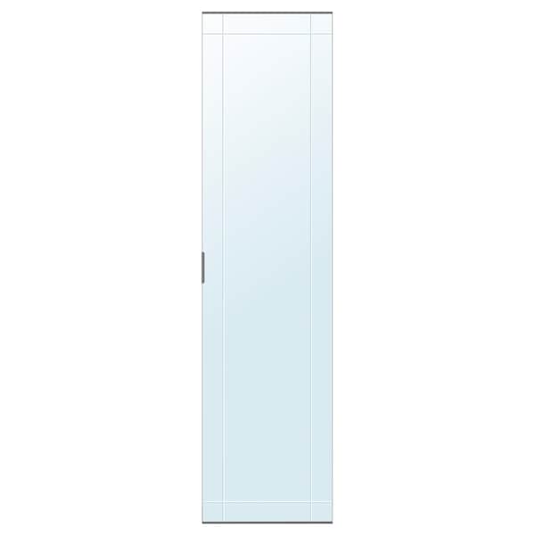 KAMMARTORP mirror door w soft closing hinges, grey, 50x195 cm