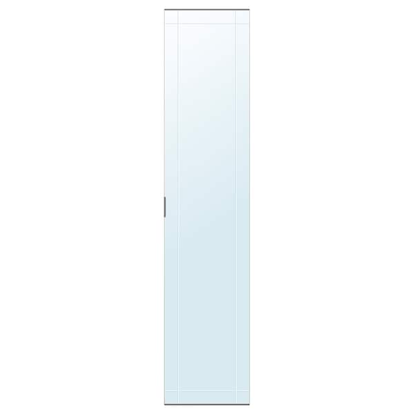 KAMMARTORP mirror door w soft closing hinges, grey, 50x229 cm