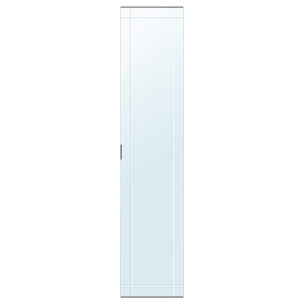 KAMMARTORP mirror door w soft closing hinges, grey, 50x229 cm