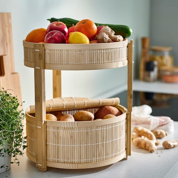 Ikea KANELMOTT - Vegetable/fruit basket, set of 2, bamboo