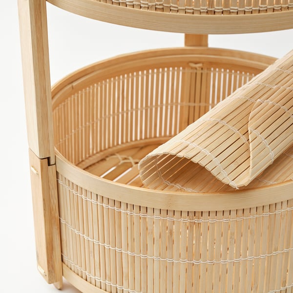 KANELMOTT vegetable/fruit basket, set of 2, bamboo