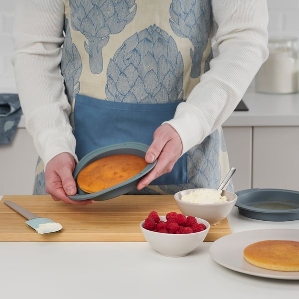 KANTNÅL baking mould, grey-turquoise, 18 cm, 2 pack