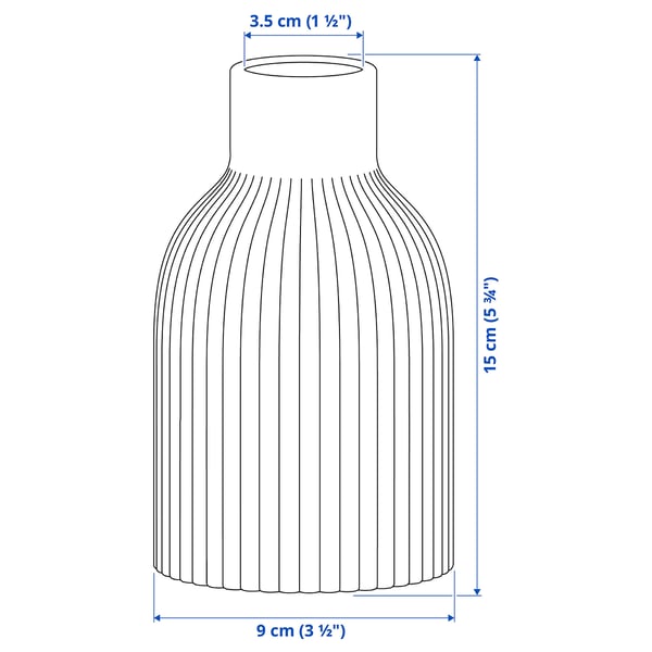 KAPKASTANJ vase, off-white, 15 cm