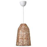 KAPPELAND / HAVSDJUP pendant lamp, white/rattan, 29 cm