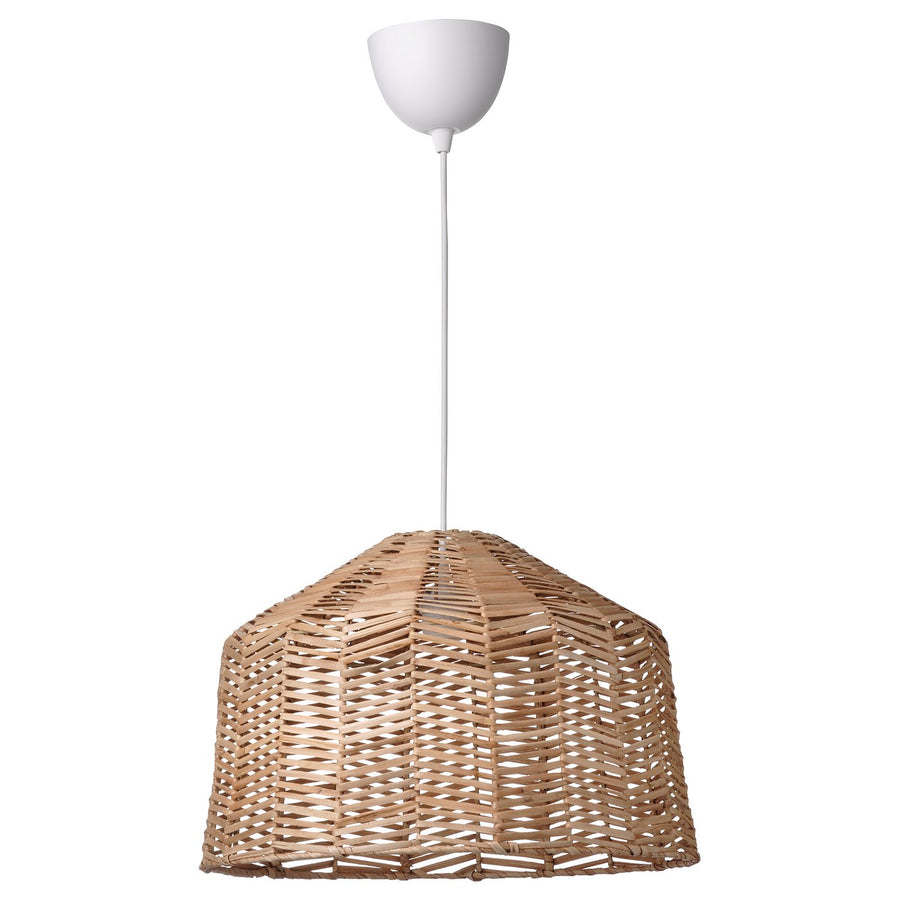 KAPPELAND / HAVSDJUP pendant lamp, white/rattan, 45 cm