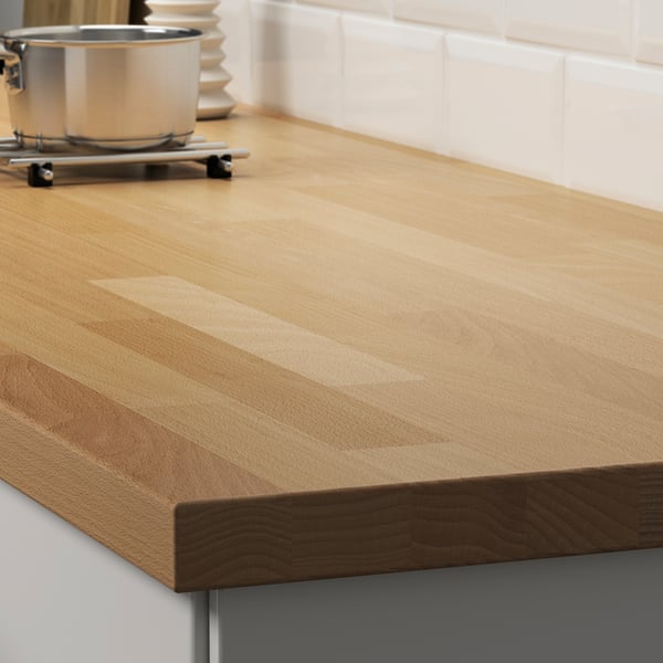 KARLBY worktop, beech/veneer, 186x3.8 cm