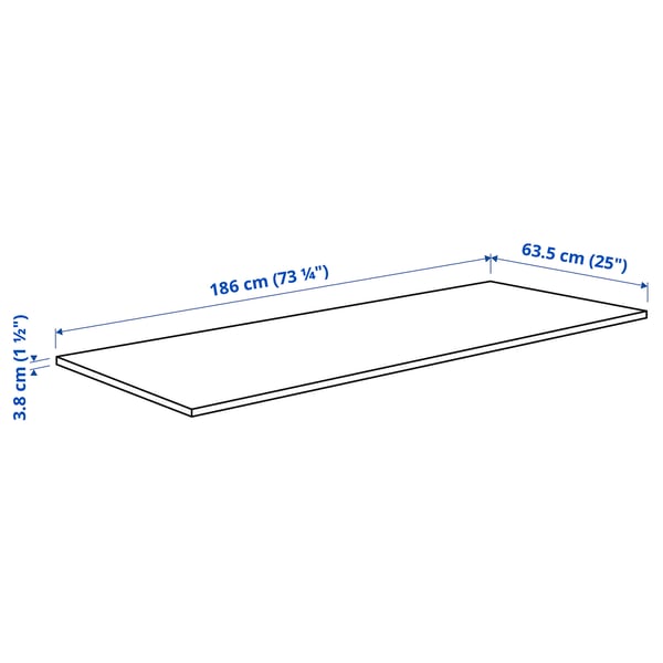 KARLBY worktop, beech/veneer, 186x3.8 cm