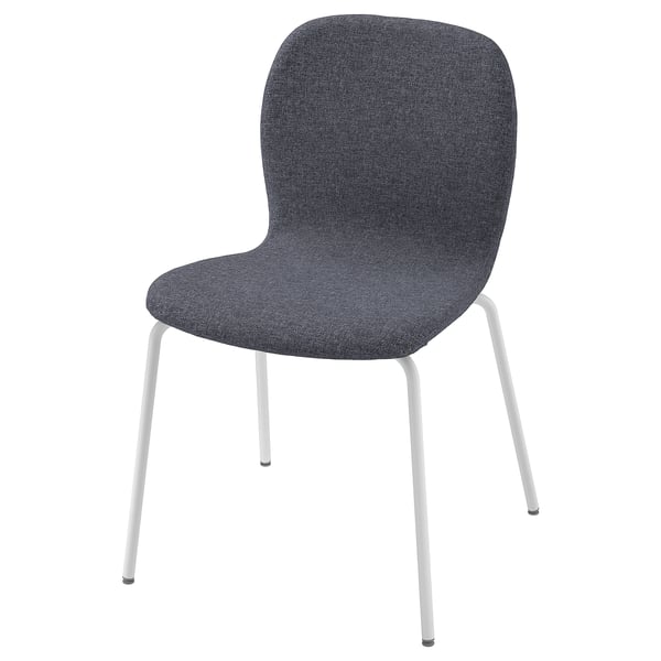 KARLPETTER chair, Gunnared medium grey/Sefast white, 46x80x50 cm