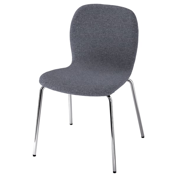 KARLPETTER chair, Gunnared medium grey/Sefast chrome-plated, 46x80x50 cm