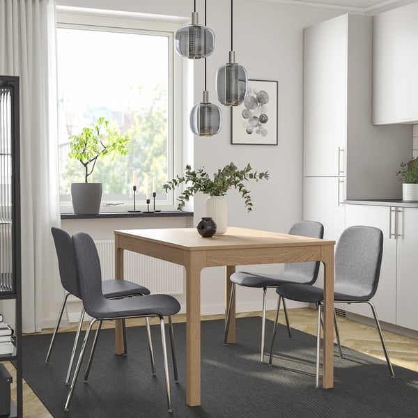 KARLPETTER chair, Gunnared medium grey/Sefast chrome-plated, 46x80x50 cm