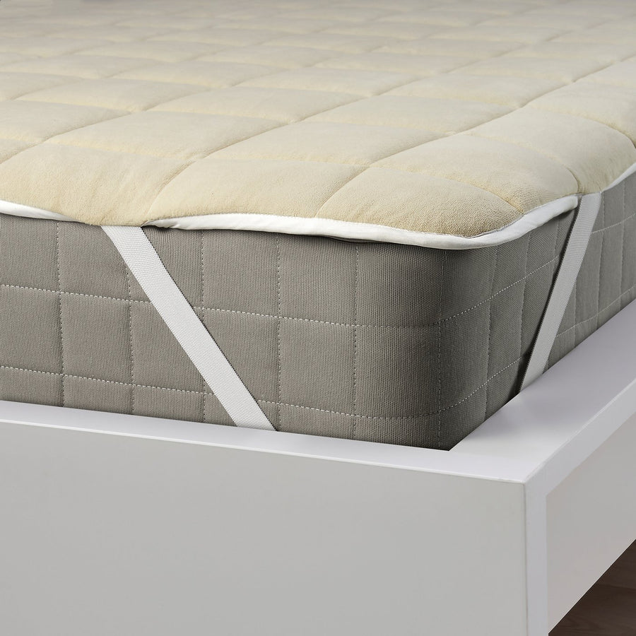 KEJSAROLVON mattress protector, beige/blue, 200x140 cm