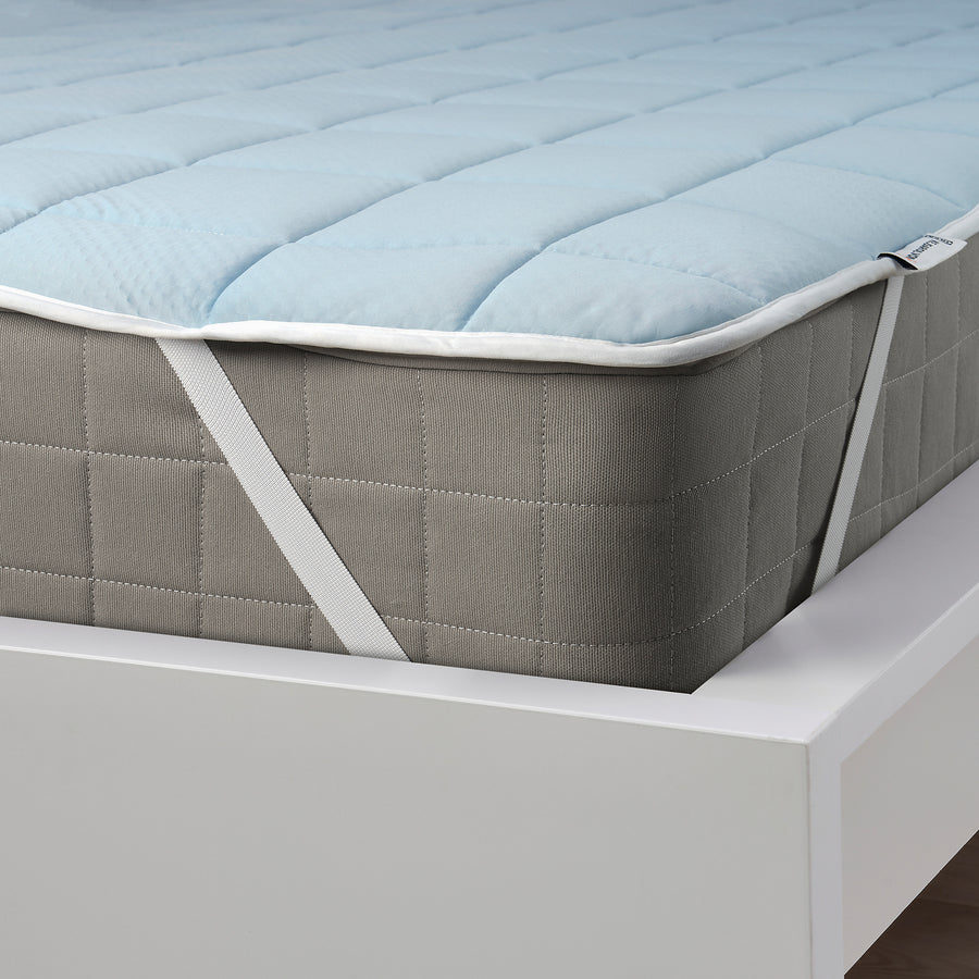 KEJSAROLVON mattress protector, beige/blue, 200x160 cm
