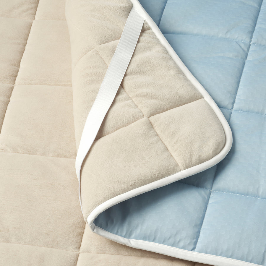 KEJSAROLVON mattress protector, beige/blue, 200x160 cm