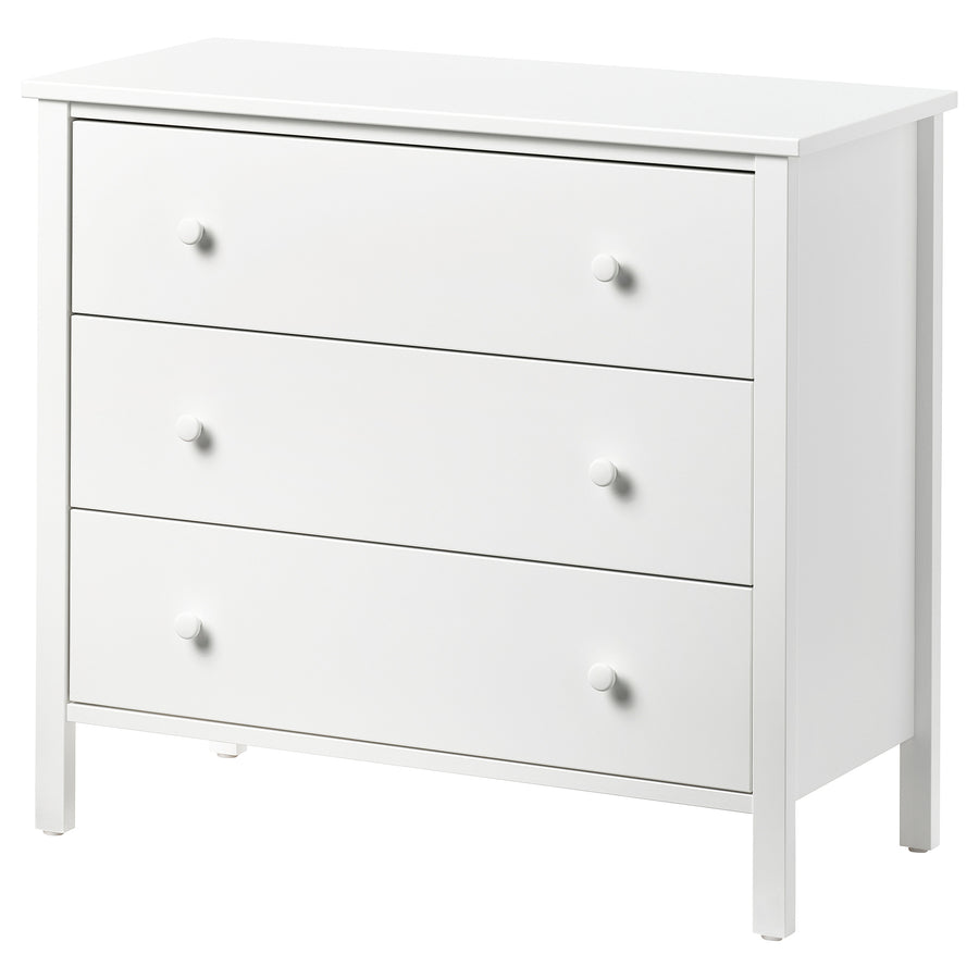 KILBERGET chest of 3 drawers, white, 86x78 cm