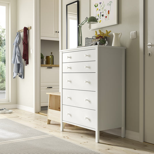 KILBERGET chest of 5 drawers, white, 76x102 cm