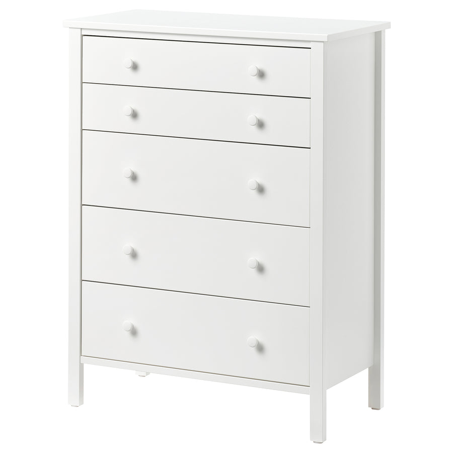 KILBERGET chest of 5 drawers, white, 76x102 cm