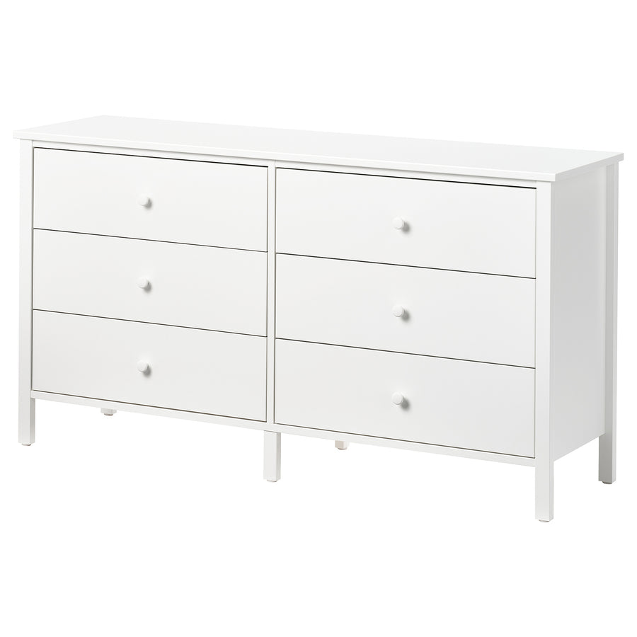 KILBERGET chest of 6 drawers, white, 144x78 cm