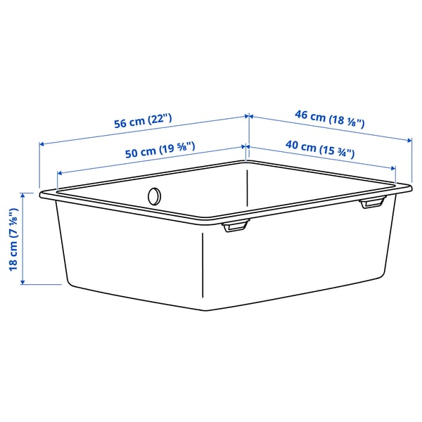 KILSVIKEN inset sink, 1 bowl, white/quartz composite, 56x46 cm
