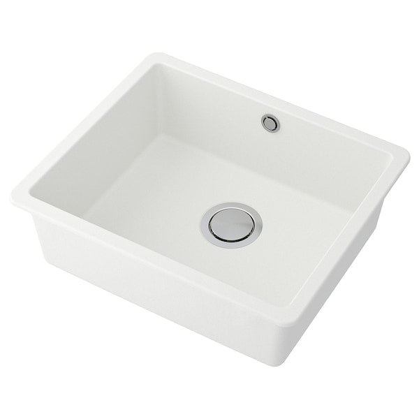 KILSVIKEN inset sink, 1 bowl, white/quartz composite, 56x46 cm