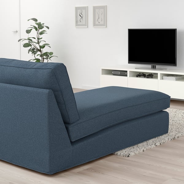 KIVIK chaise longue, Gunnared blue, 90x83x163 cm