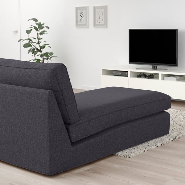 KIVIK chaise longue, Gunnared medium grey, 90x83x163 cm