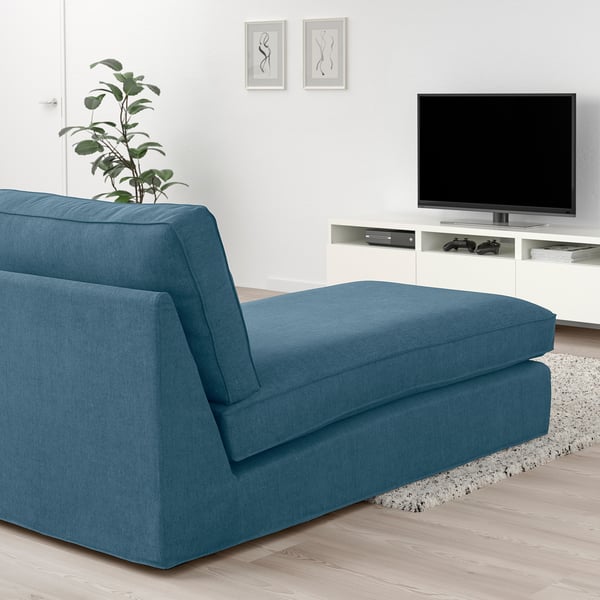 KIVIK chaise longue, Tallmyra blue, 90x83x163 cm