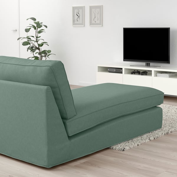 KIVIK chaise longue, Tallmyra light green, 90x83x163 cm
