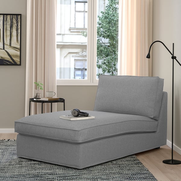 KIVIK chaise longue, Tibbleby beige/grey, 90x83x163 cm
