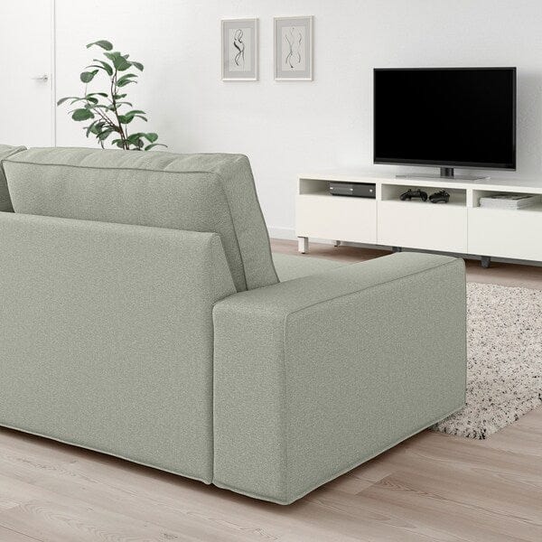 Ikea KIVIK - 3-seater sofa with chaise-longue, Gunnared light green ,