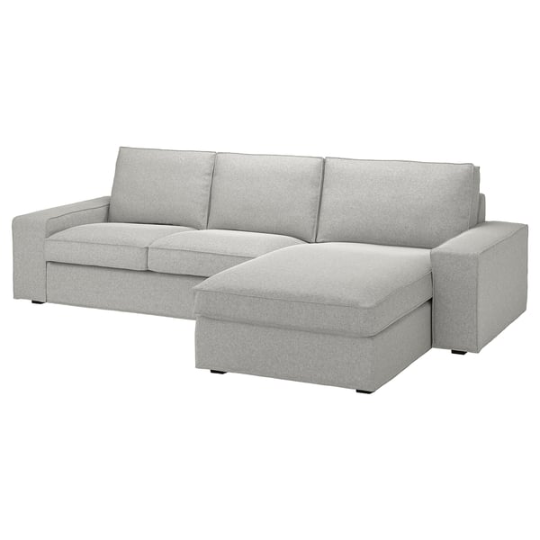 KIVIK 3-seat sofa with chaise longue, Tallmyra white/black, 280x83x163 cm