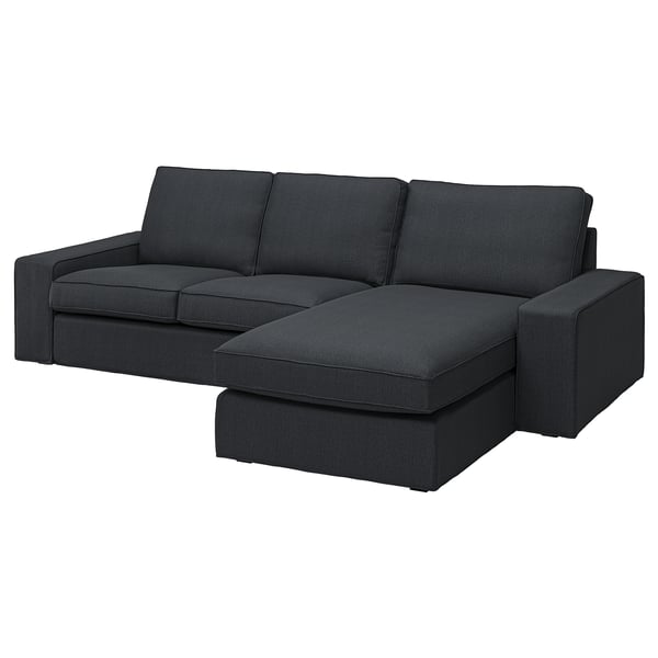 KIVIK 3-seat sofa with chaise longue, Tresund anthracite, 280x83x163 cm
