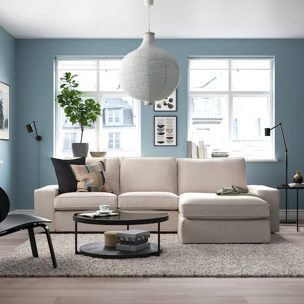 Ikea KIVIK - 3-seater sofa with chaise-longue, Tresund light beige ,