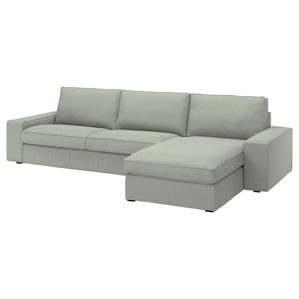 KIVIK 4-seat sofa with chaise longue, Gunnared light green, 318x83x163 cm