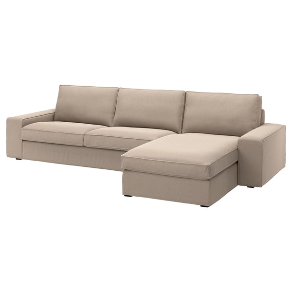 KIVIK 4-seat sofa with chaise longue, Tallmyra beige, 318x83x163 cm