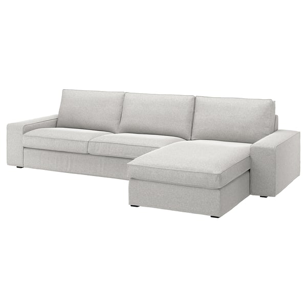 KIVIK 4-seat sofa with chaise longue, Tallmyra white/black, 318x83x163 cm