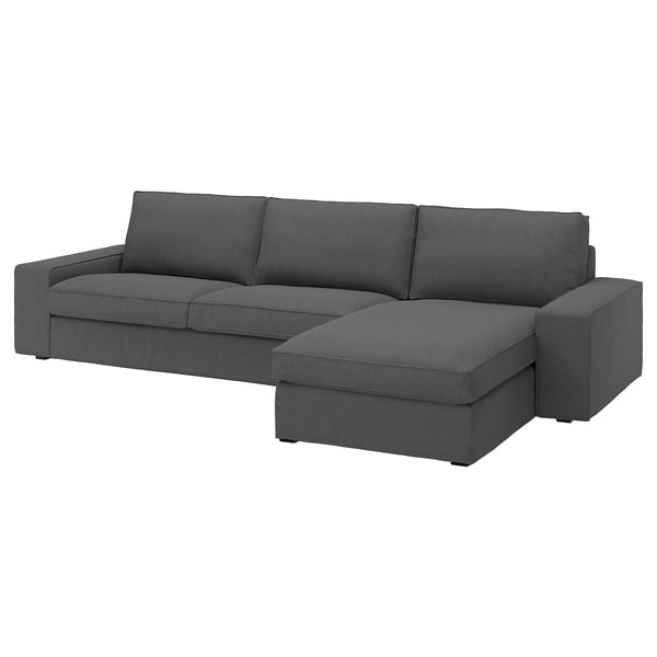 KIVIK 4-seat sofa with chaise longue, Tallmyra medium grey, 318x83x163 cm